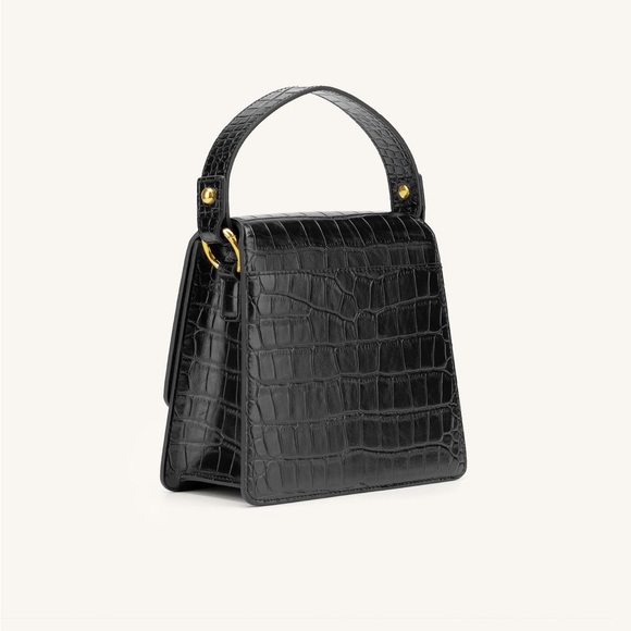 THE FAE TOP HANDLE BAG - BLACK CROC - Picture 3 of 9